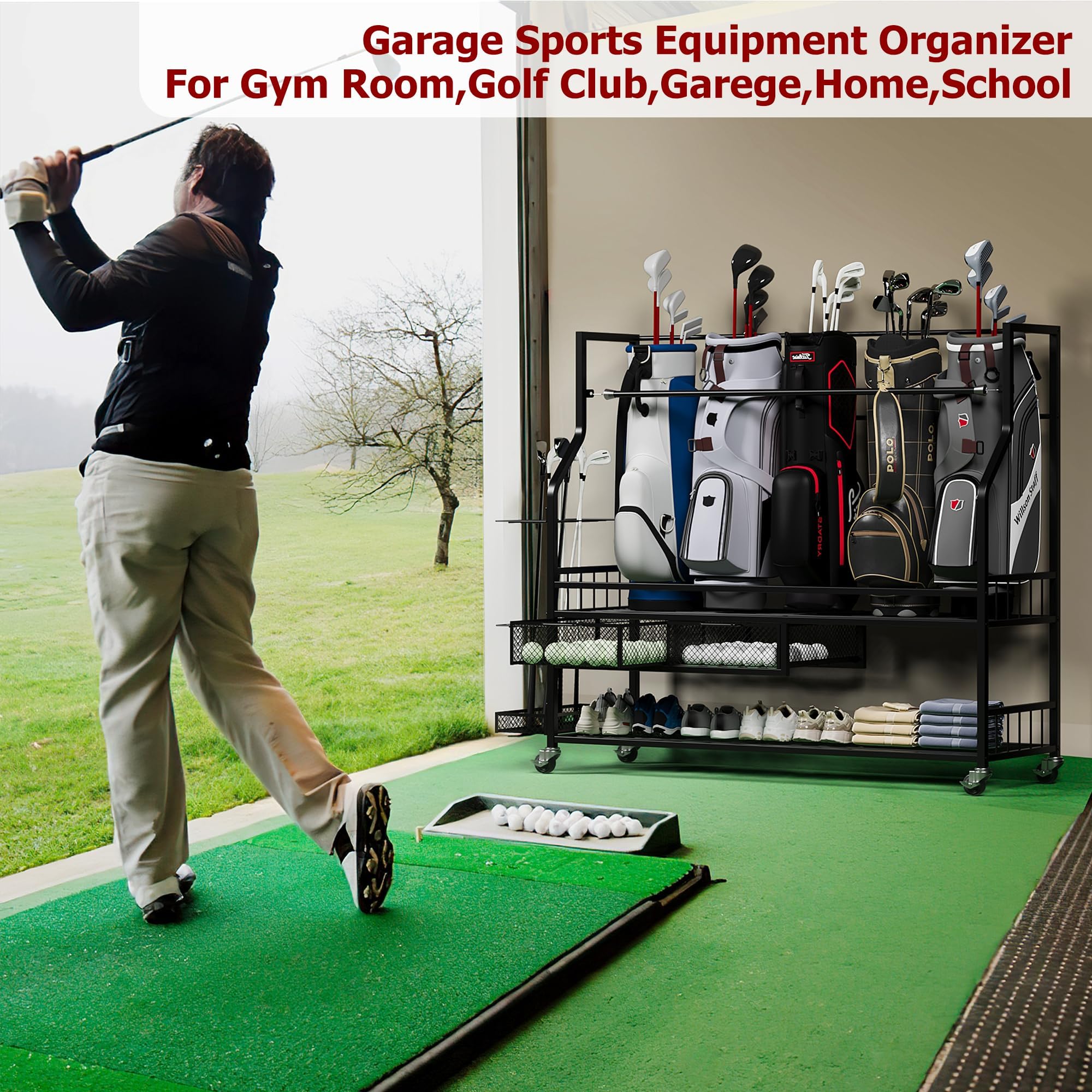 Organizer Penyimpanan Tas Golf - Golf Equipment Holder ulasan dan harga
